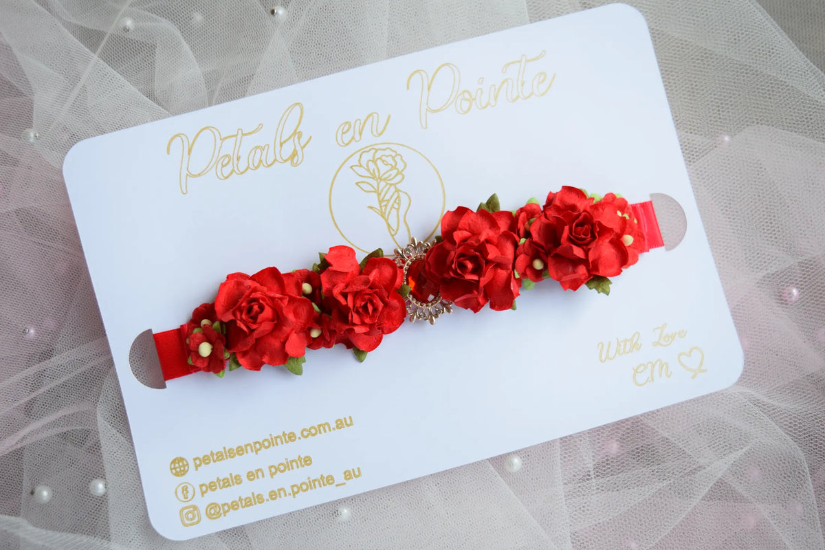 Crimson Allegro Bun Wrap - Petals en Pointe