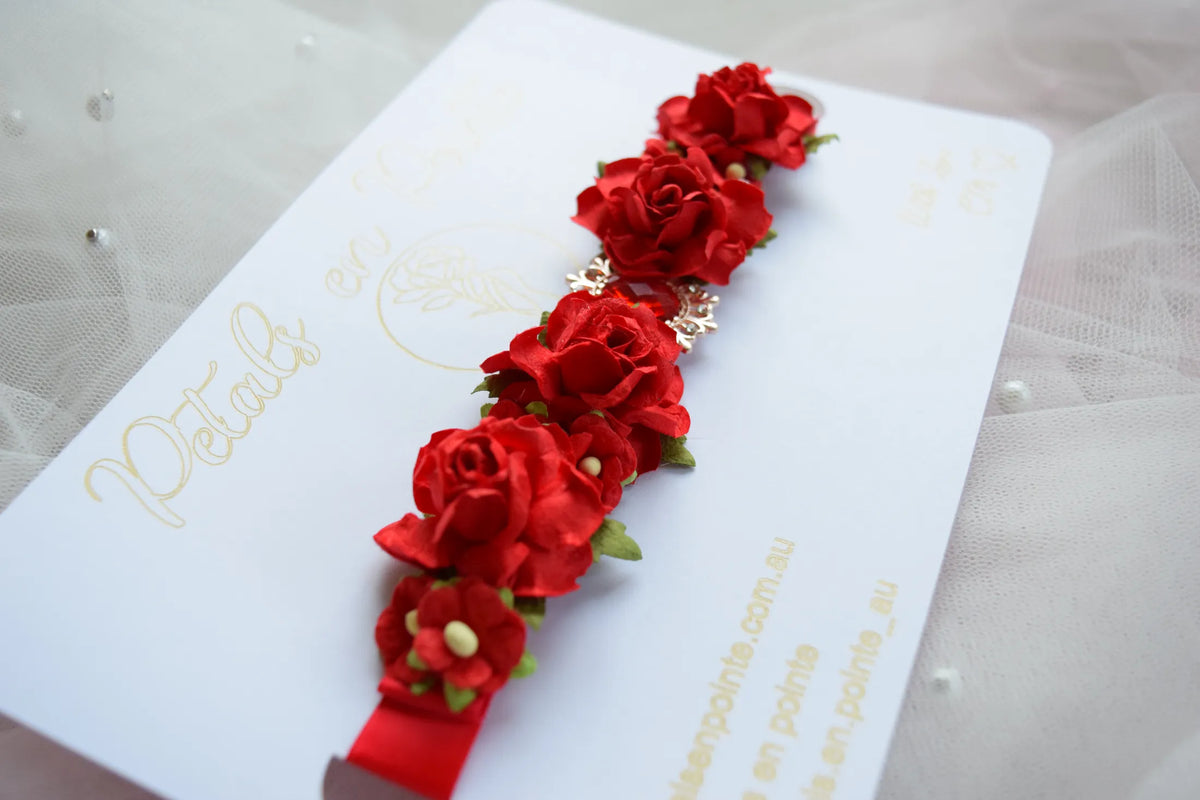 Crimson Allegro Bun Wrap - Petals en Pointe