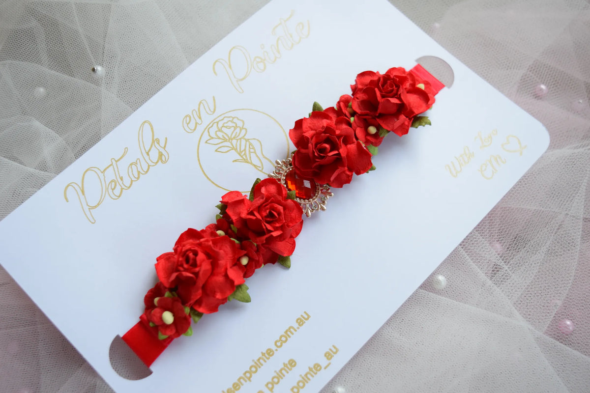 Crimson Allegro Bun Wrap - Petals en Pointe