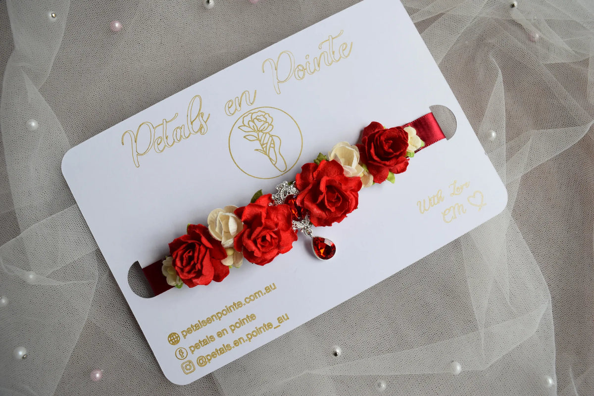 Crimson Éclat Bun Wrap - Petals en Pointe