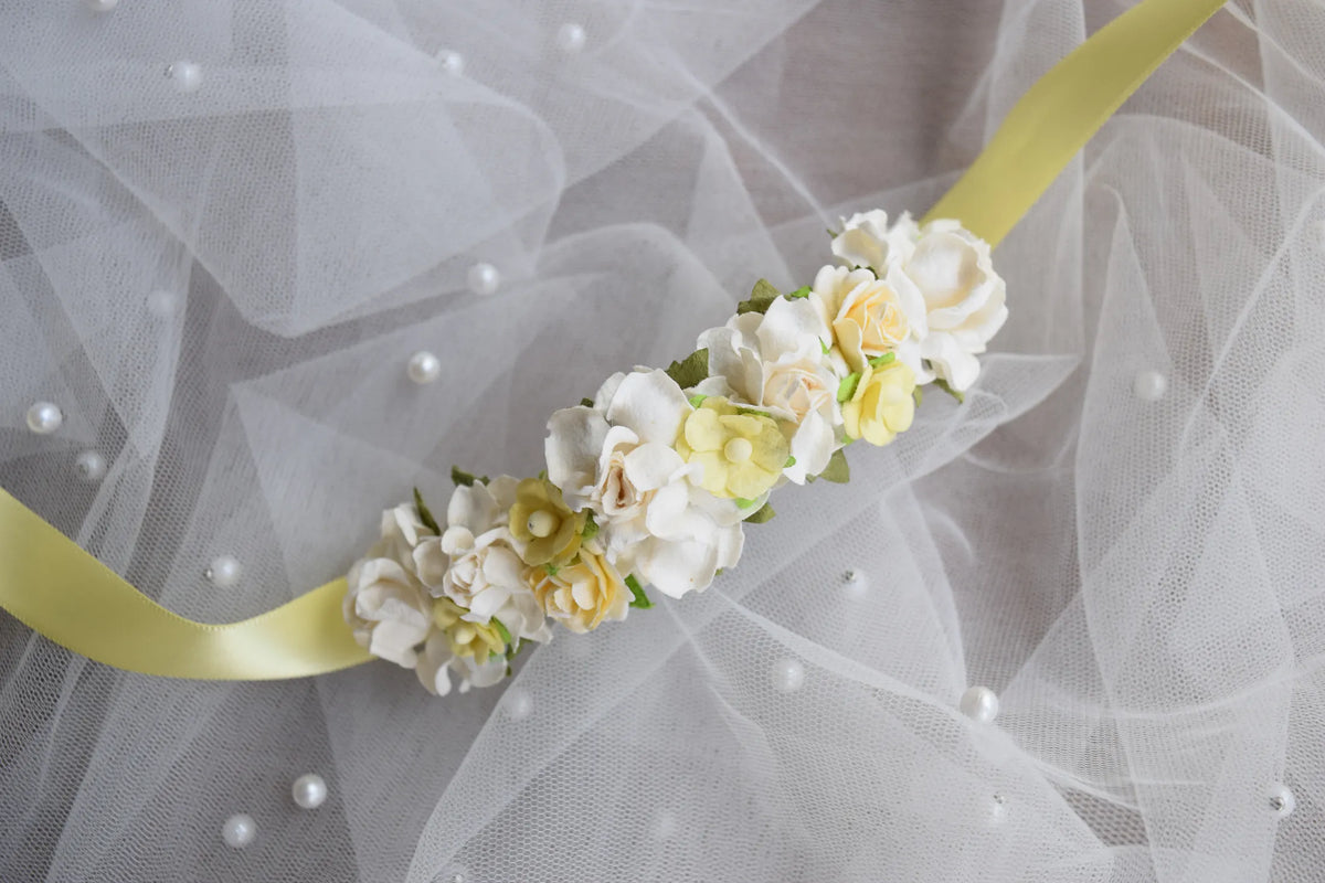 Ivory Soleil Bun Wrap - Petals en Pointe