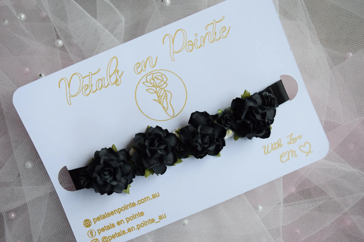Noir Nocturne Bun Wrap - Petals en Pointe