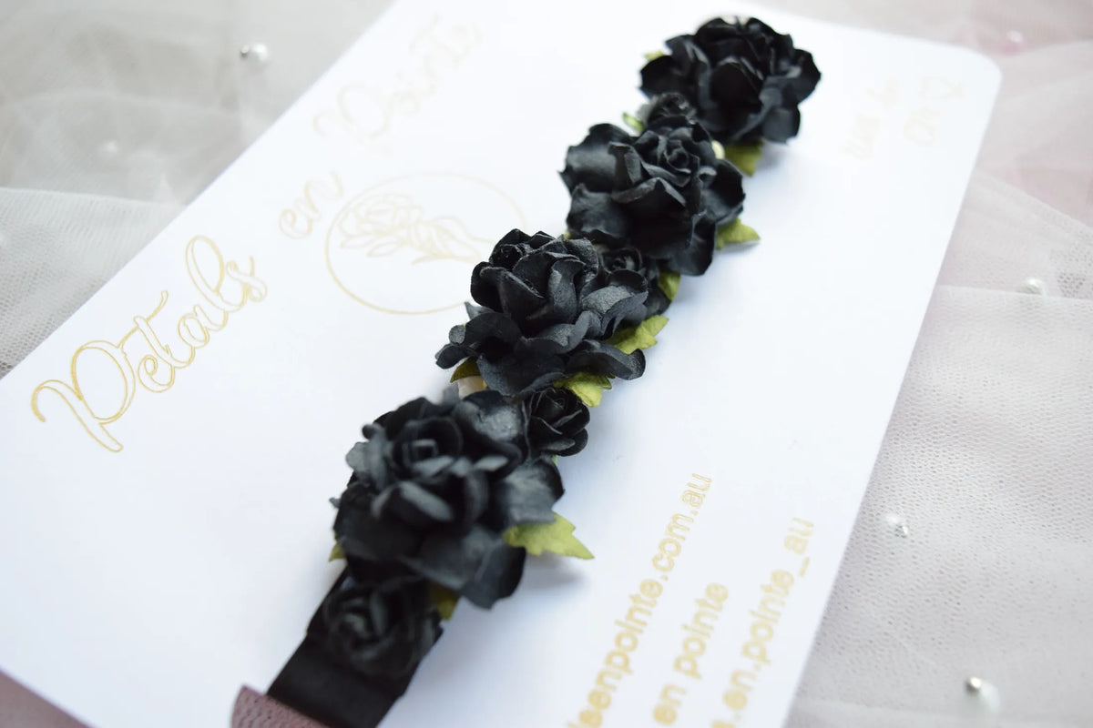 Noir Nocturne Bun Wrap - Petals en Pointe