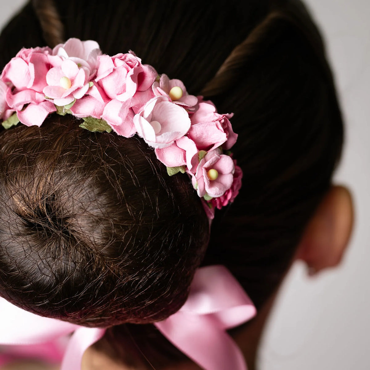 Pink Posy Bun Wrap - Petals en Pointe