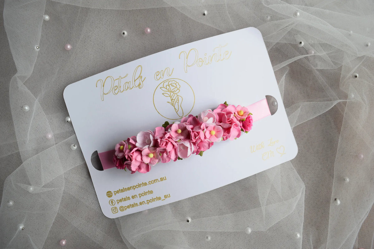 Pink Posy Bun Wrap - Petals en Pointe