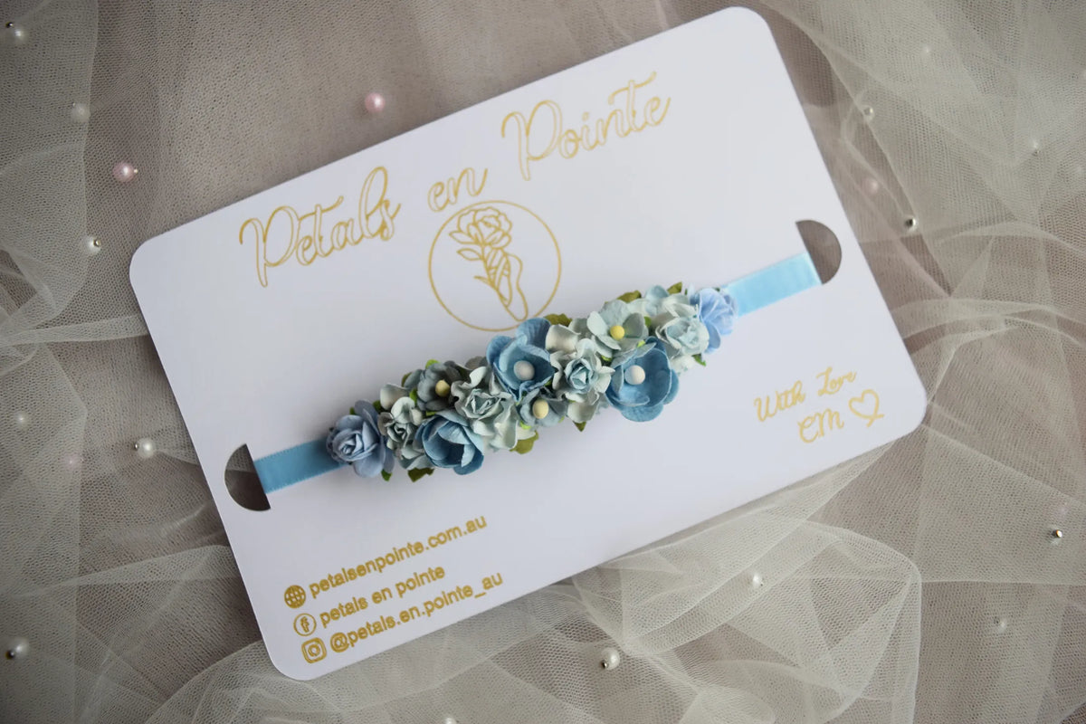 Powder Blue Rosette Bun Wrap - Petals en Pointe