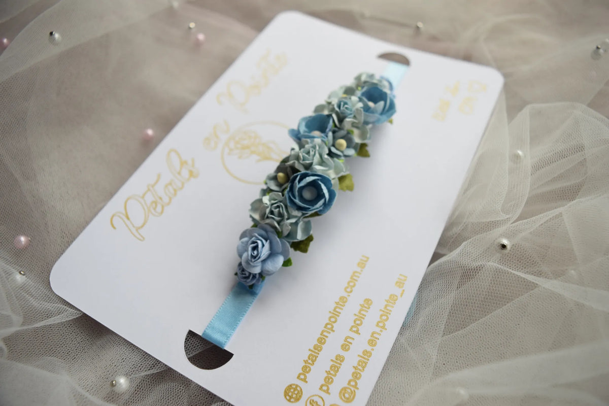Powder Blue Rosette Bun Wrap - Petals en Pointe