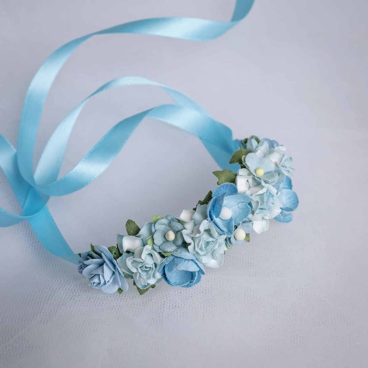 Powder Blue Rosette Bun Wrap - Petals en Pointe