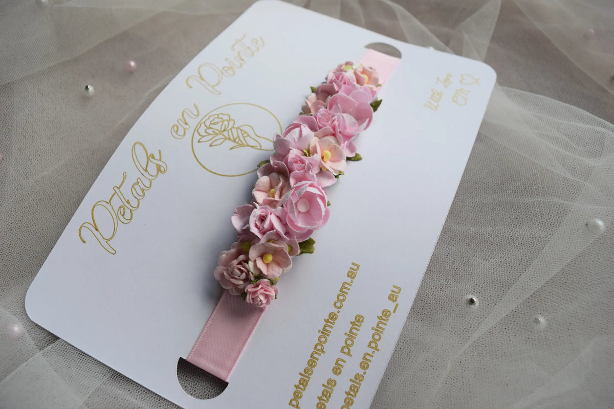 Soft Blush Rosette Bun Wrap - Petals en Pointe
